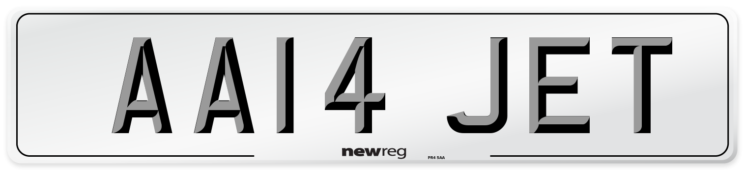 AA14 JET Number Plate from New Reg